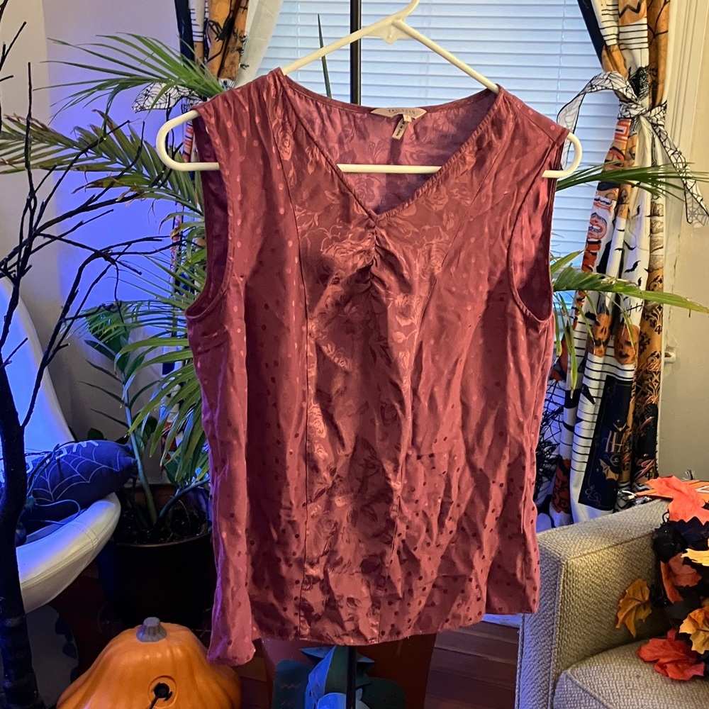 Tailored by Rebecca Taylor sleeveless silk blend blouse